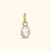 White Topaz Birthstone Hanger van 14 karaat goud – geboortesteen hanger van Josephina Jewelry